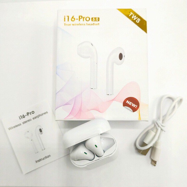 Airpods i16 Pro Tws Âm Thanh Chuẩn, Chống ồn, Cảm biến Chạm ( Hàng FULLBOX Phiên Bản Cao Cấp )