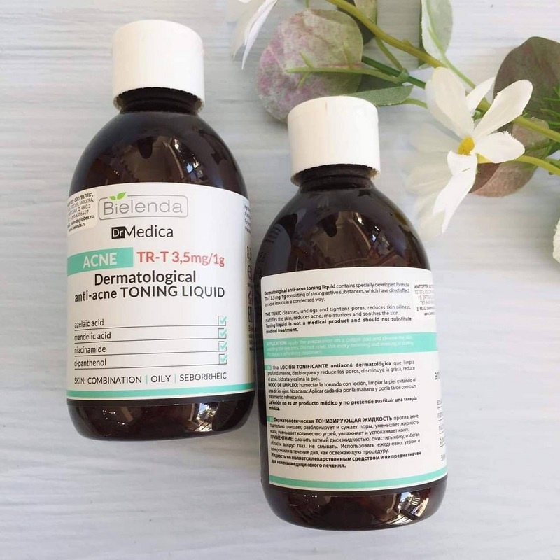 Toner Bielenda Dr Medica Anti-acne Dermatological Toning Liquid làm sạch sâu &amp; dịu da, giảm mụn, kiềm dầu nhờn