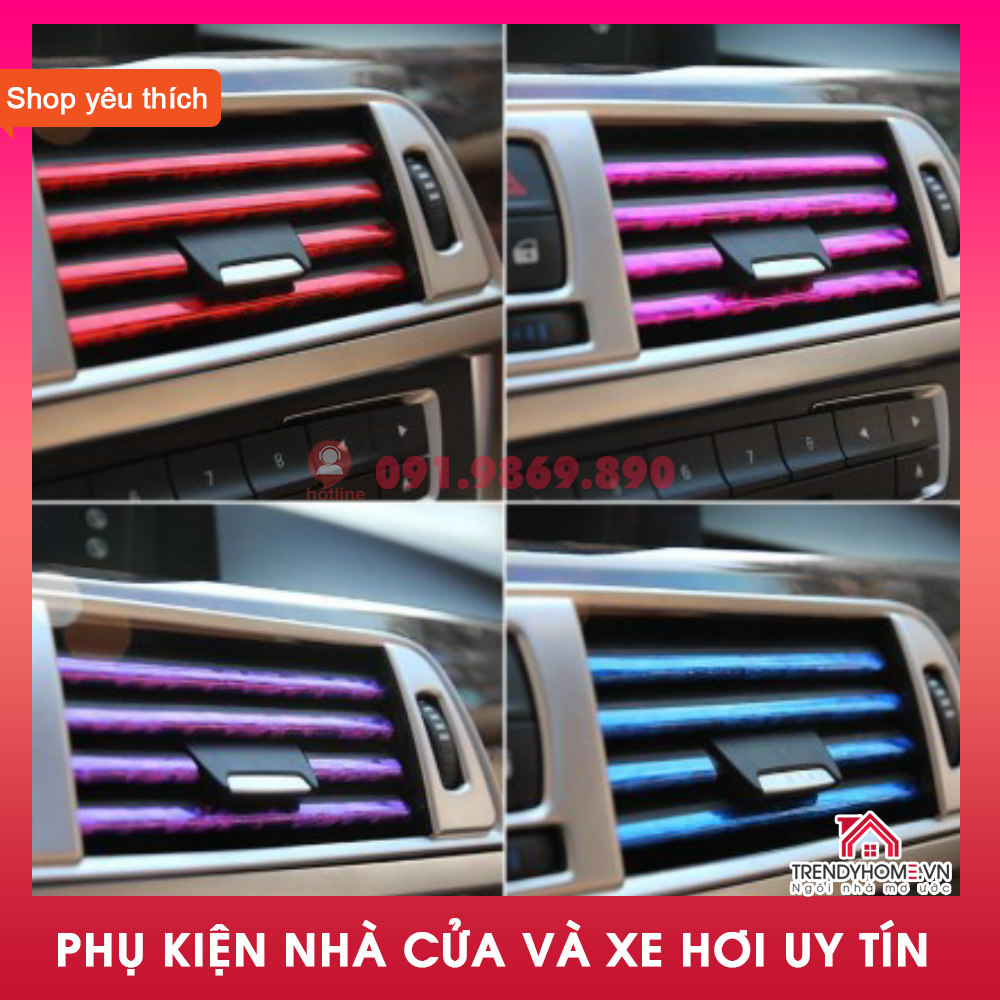 10 Chỉ Nẹp Dây Viền Trang Trí khe cửa gió ống máy lạnh Điều Hòa Xe Hơi ô tô thời trang