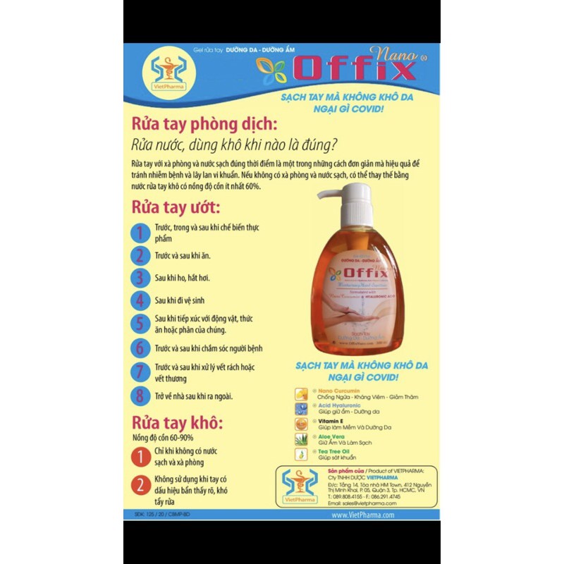 Gel rửa tay dưỡng da dưỡng ẩm Offix Nano 300ml