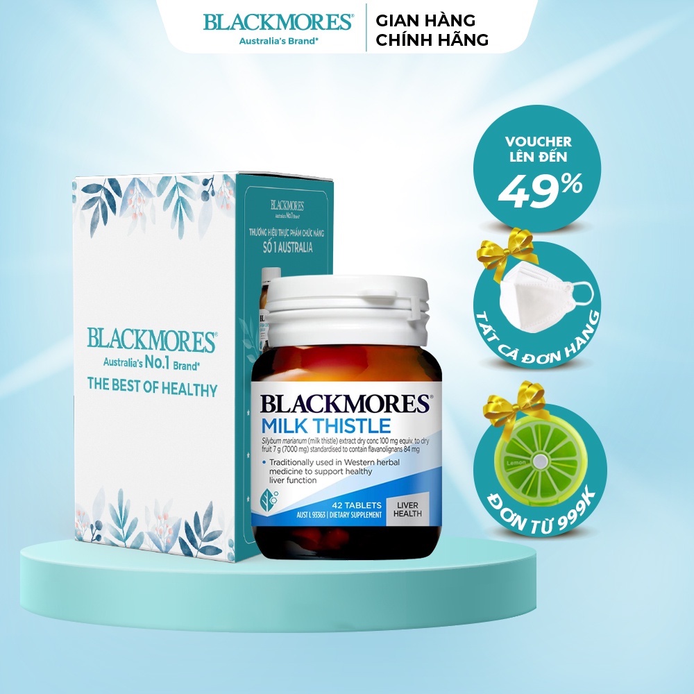 Viên uống bổ gan, giải độc tố Milk Thistle Blackmores Úc 42 viên