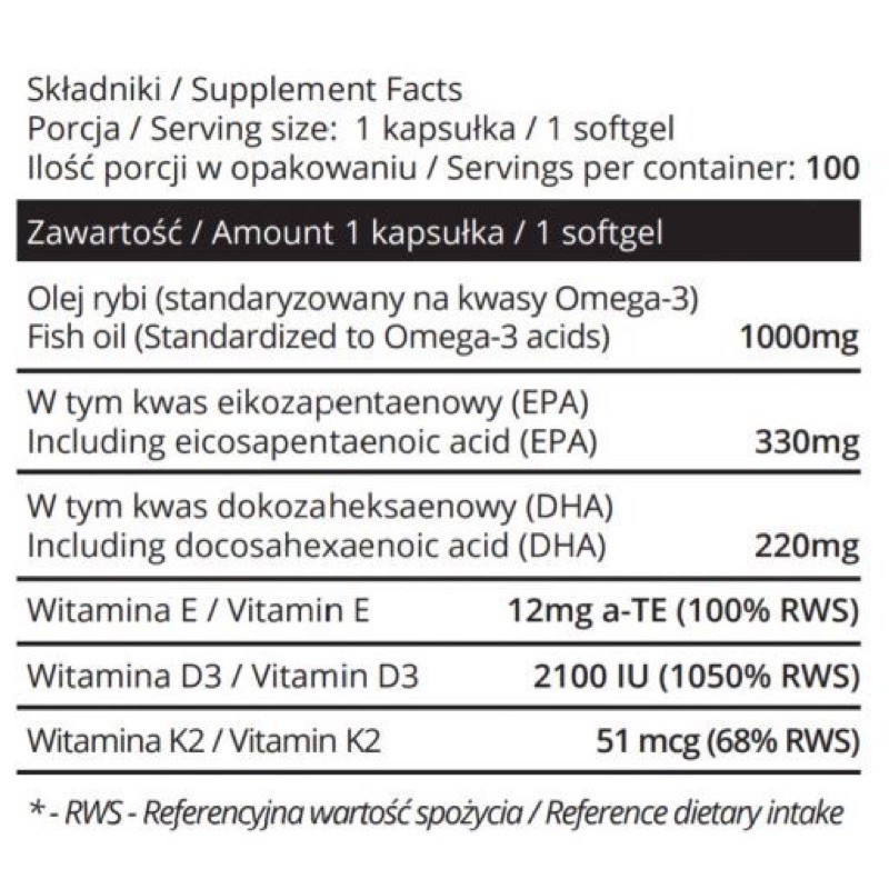 Sowelo 100v Omega3 D3 K2