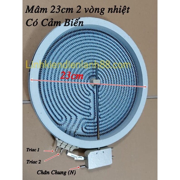 Mâm Nhiệt của Bếp Hồng Ngoại 23cm 2 Vòng Nhiệt có Cảm Biến Mới !