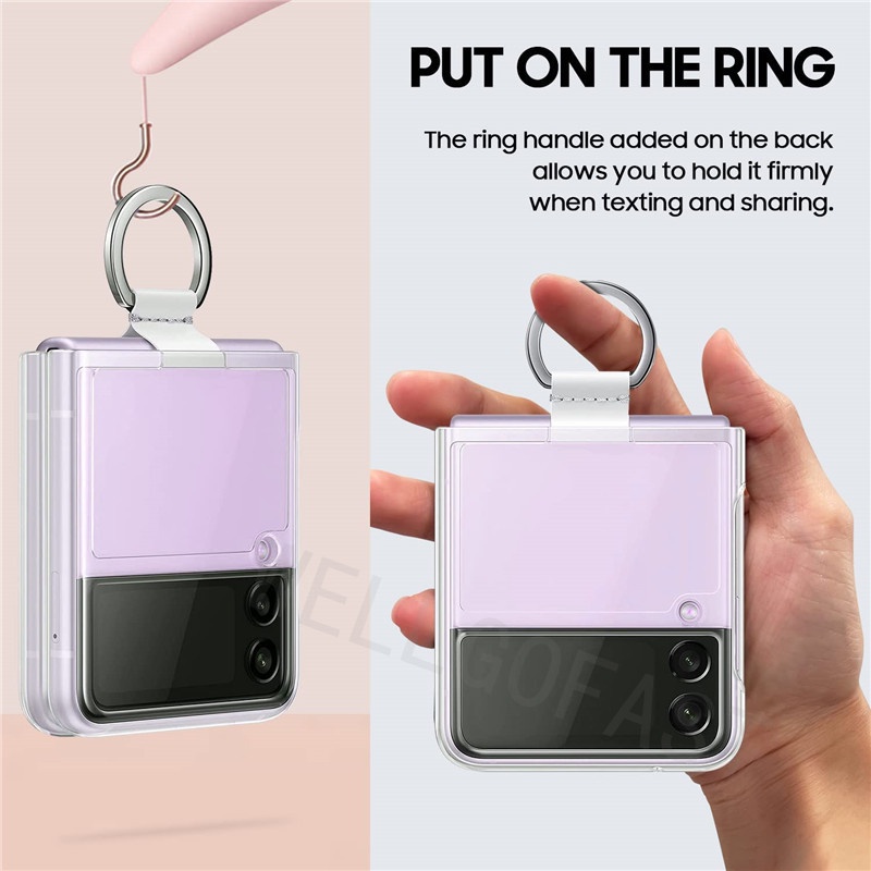HOCE Zflip5 Ốp điện thoại HOCE silicon TPU trong suốt có vòng đỡ cho Samsung Galaxy Z Flip 4 Z Flip 3 5G