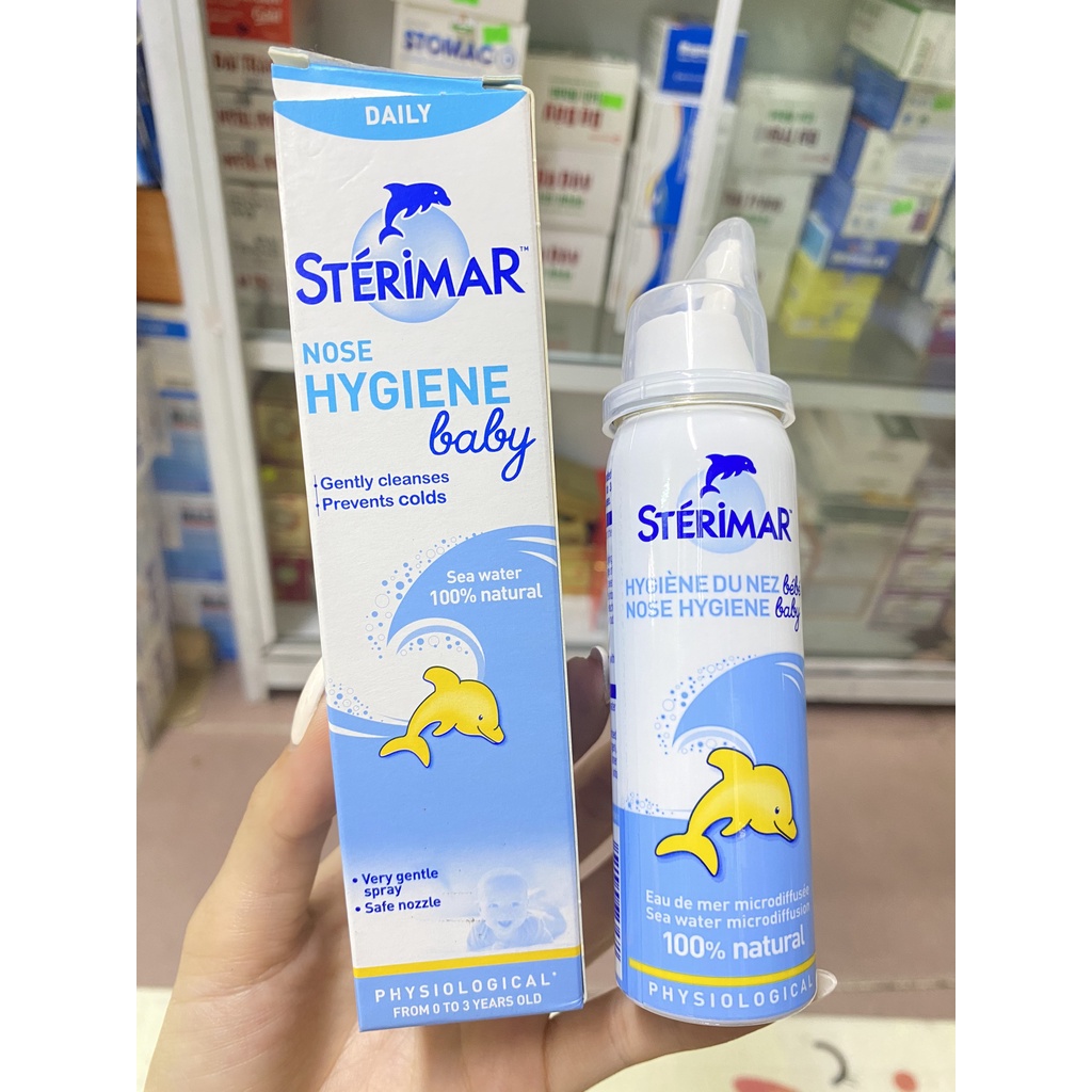 Dung dịch muối biển xịt mũi trẻ em Sterimar Pháp 50ml