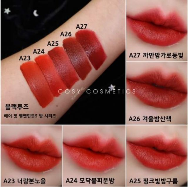 ( Ver 5,Ver 6,Ver 7 ) Son kem lì Black Rouge Air Fit Velvet Tint Ver 5 | Thế Giới Skin Care