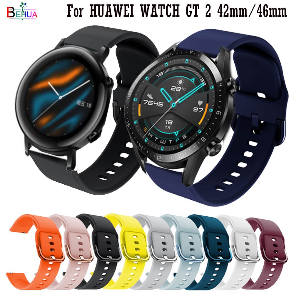 Dây Đeo Silicone 20mm 22mm Cho Đồng Hồ Samsung Galaxy Watch Active 2 40mm 44mm/ 3 41mm 45mm/ Huawei Gt 2 46 42mm
