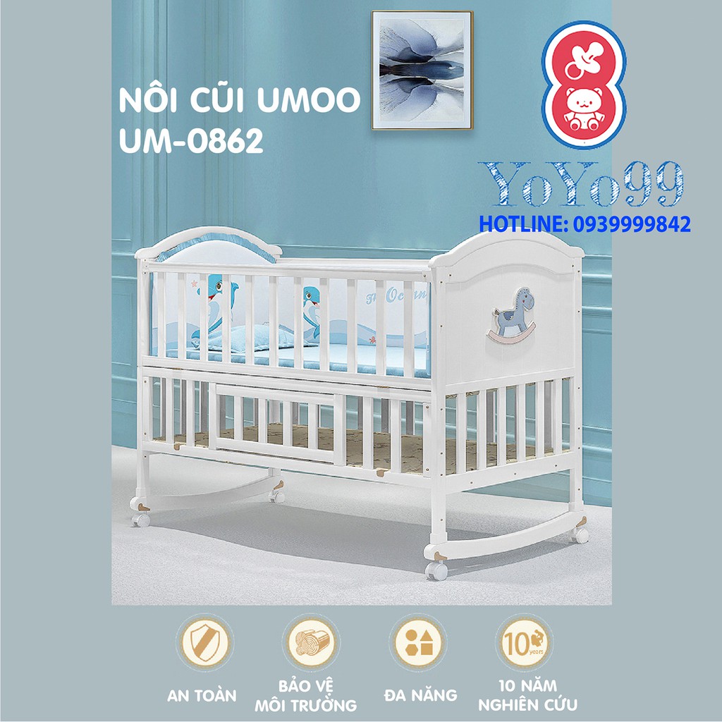 Nôi Cũi Gỗ 2 Tầng Cao Cấp Umoo Chính Hãng UM - 0862