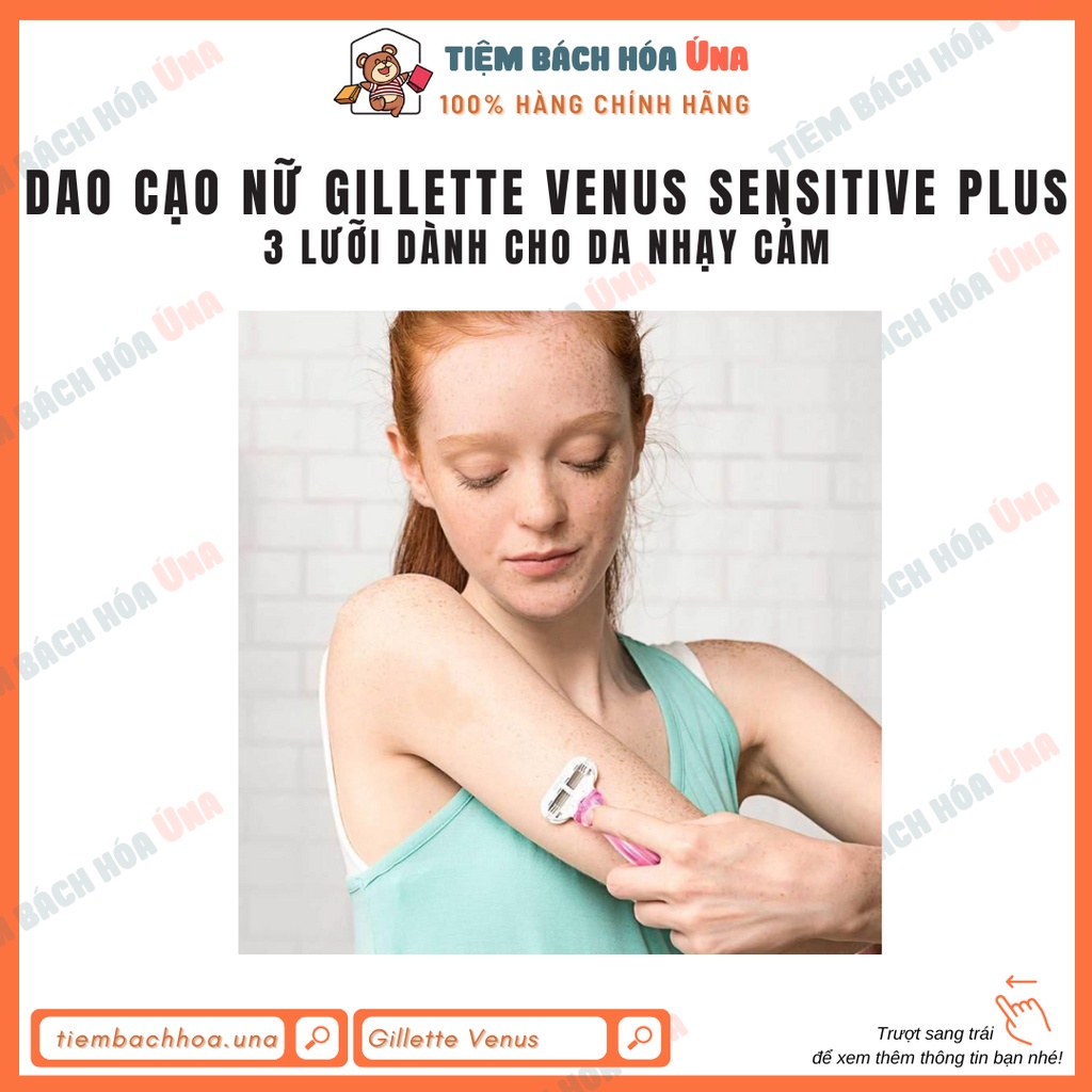 Dao cạo nữ Gillette Venus Sensitive cho da nhạy cảm 3 lưỡi - mẫu mới - Tiệm bách hóa Ú na