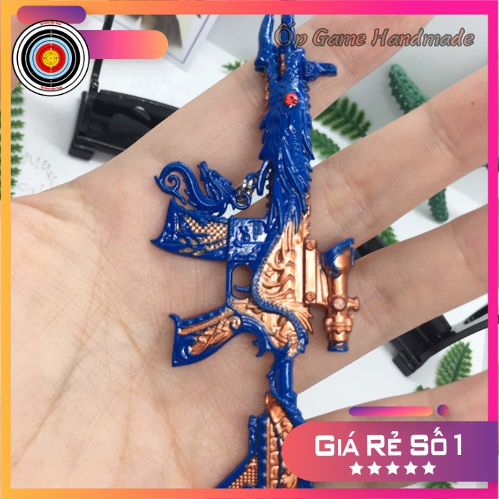 Móc khoá pubg M416 Skin Dragon Orange Blue Sky độc đáo dài 12cm mô phỏng giống thật - Móc khoá pubg kim loại cao cấp