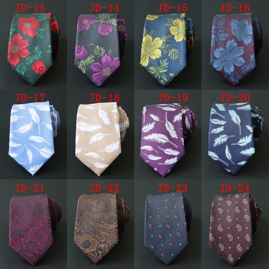 Cà Vạt Nam Bản Nhỏ 7CM Họa Tiết Hoa Thời Trang Lịch Lãm