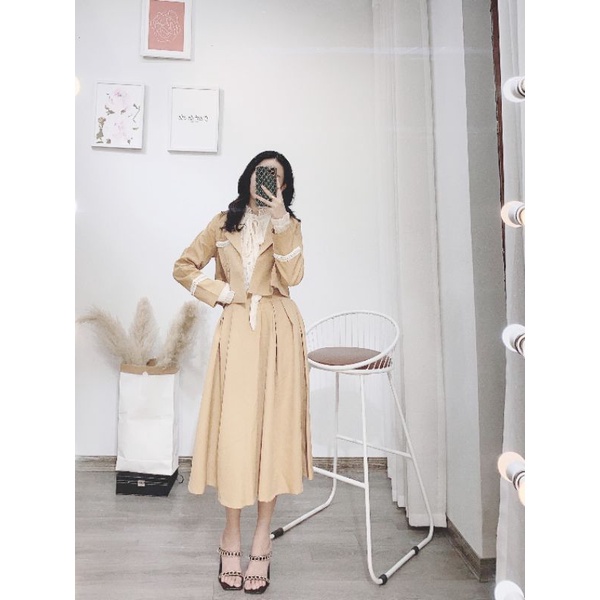 Sét áo vest chân váy xòe A687.339