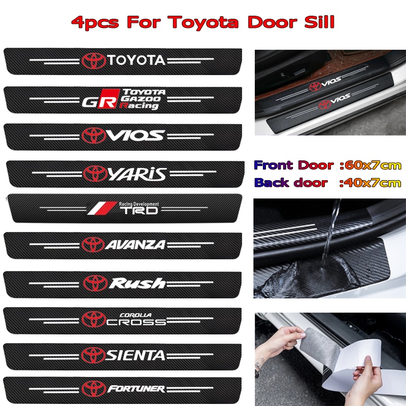 Miếng Dán Cửa Xe Hơi Bằng Da Sợi Carbon Chống Trầy Xước Cho Toyota Camry XV40 XV50 XV70 GR