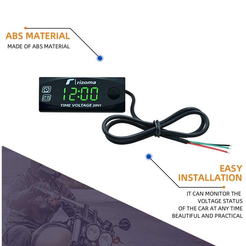 1 Vôn Kế Điện Tử Đa Năng Hiển Thị LED Chống Nước IP67 2 Trong 1 Cho Xe Hơi / Xe Máy / Tàu Thuyền