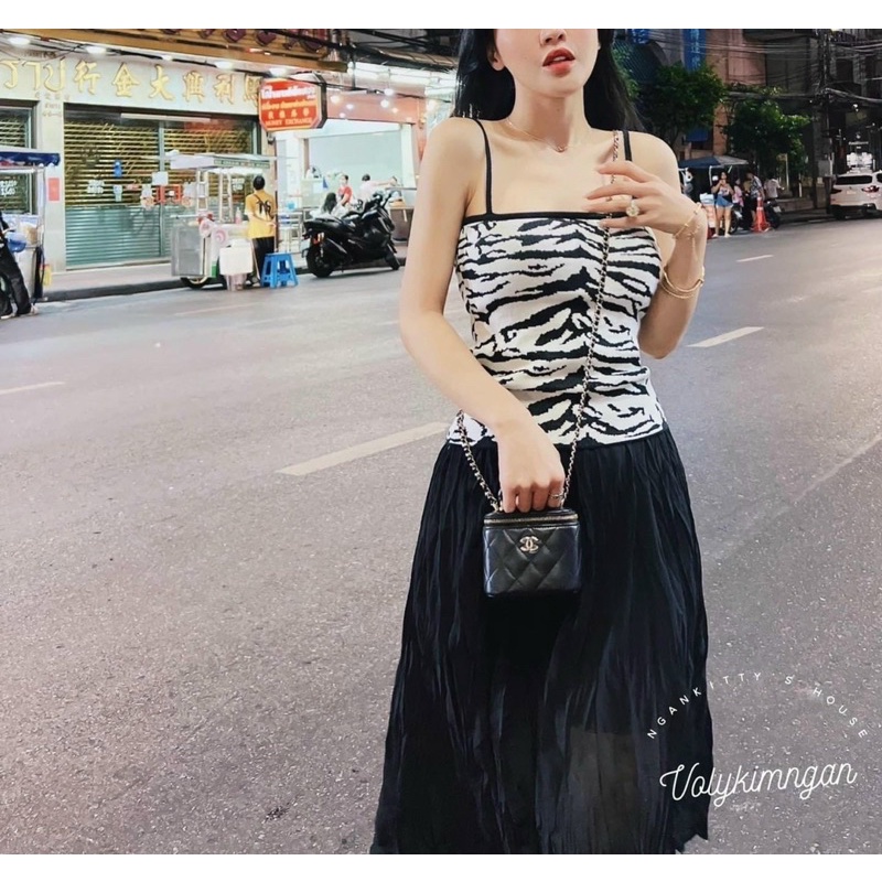 Áo 2 Dây Da Beo Croptop