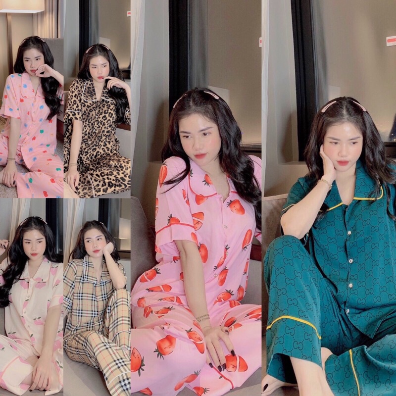 Bộ lụa Pijama lụa loại 1 chất mềm mịn, mát + Ảnh thật