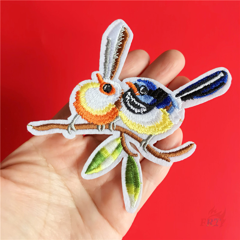 ☸ Miếng Dán Ủi Đồ 02 Ủi Thêu Hình Chim stray birds series 02 ☸ 1 Miếng Dán Ủi Lên Các Huy Hiệu Hình Con Vẹt