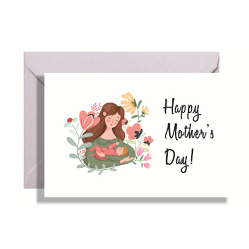 Bộ Thiệp Chúc Mừng Ngày Của Mẹ In Hoa Nghệ Thuật Kèm Nhãn Dán