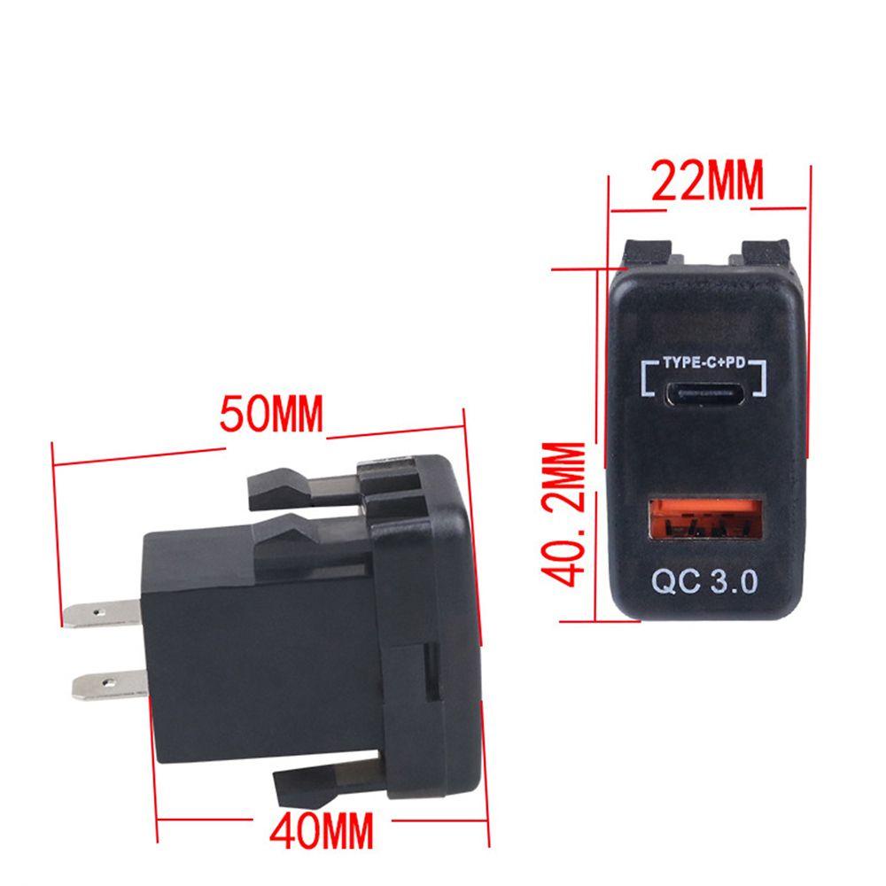 Ổ Cắm Sạc Nhanh USB Loại C PD Có Đèn LED Hiển Thị Vôn Kế Cho Xe Hơi