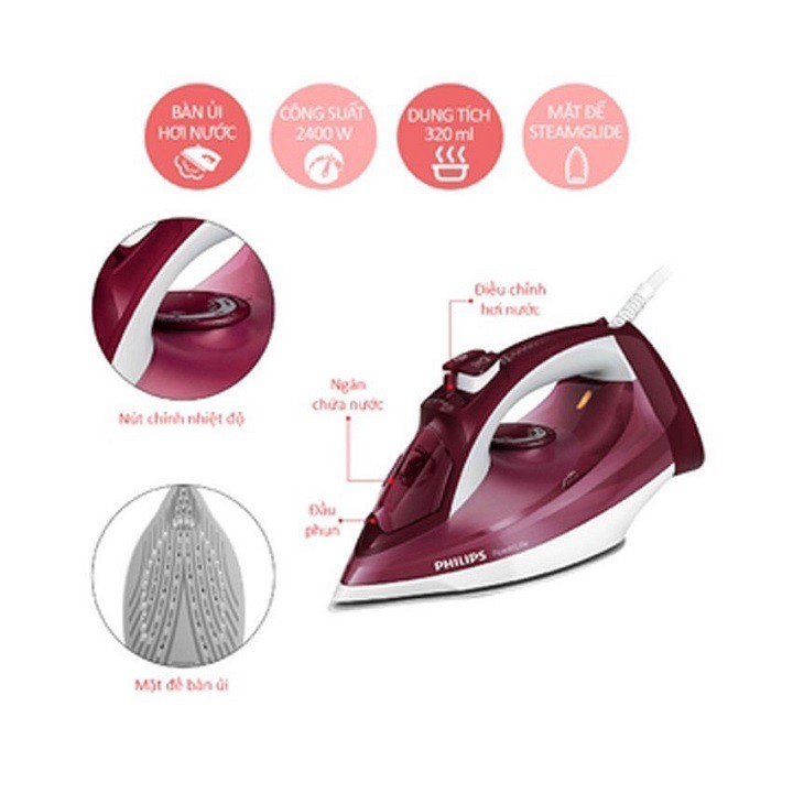 Bàn Ủi Hơi Nước Philips GC2997, công suất 2400W,hành chính hãng, bảo hành 2 năm trên toàn quốc
