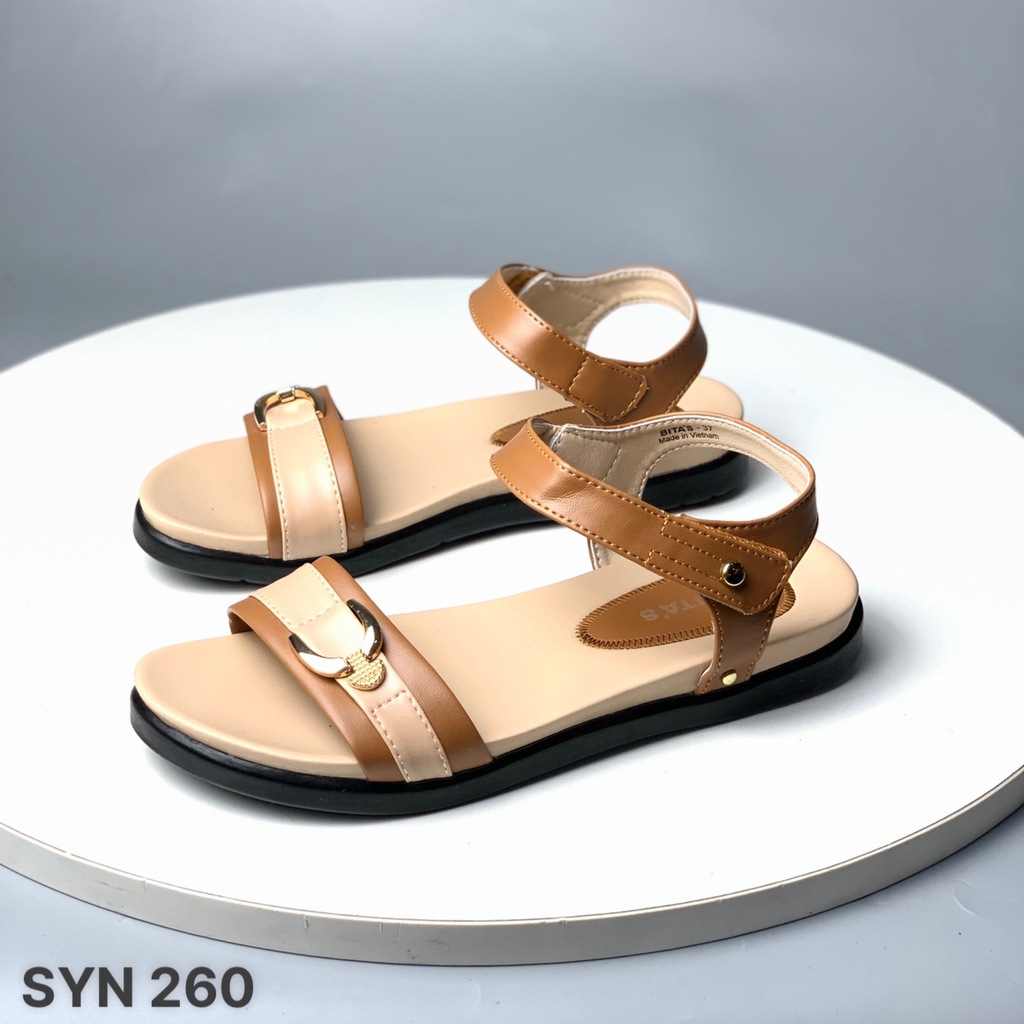 Sandal nữ BITAS ❤️FREESHIP❤️ Dép quai hậu nữ đế bằng siêu nhẹ, quai cách điệu SYN260