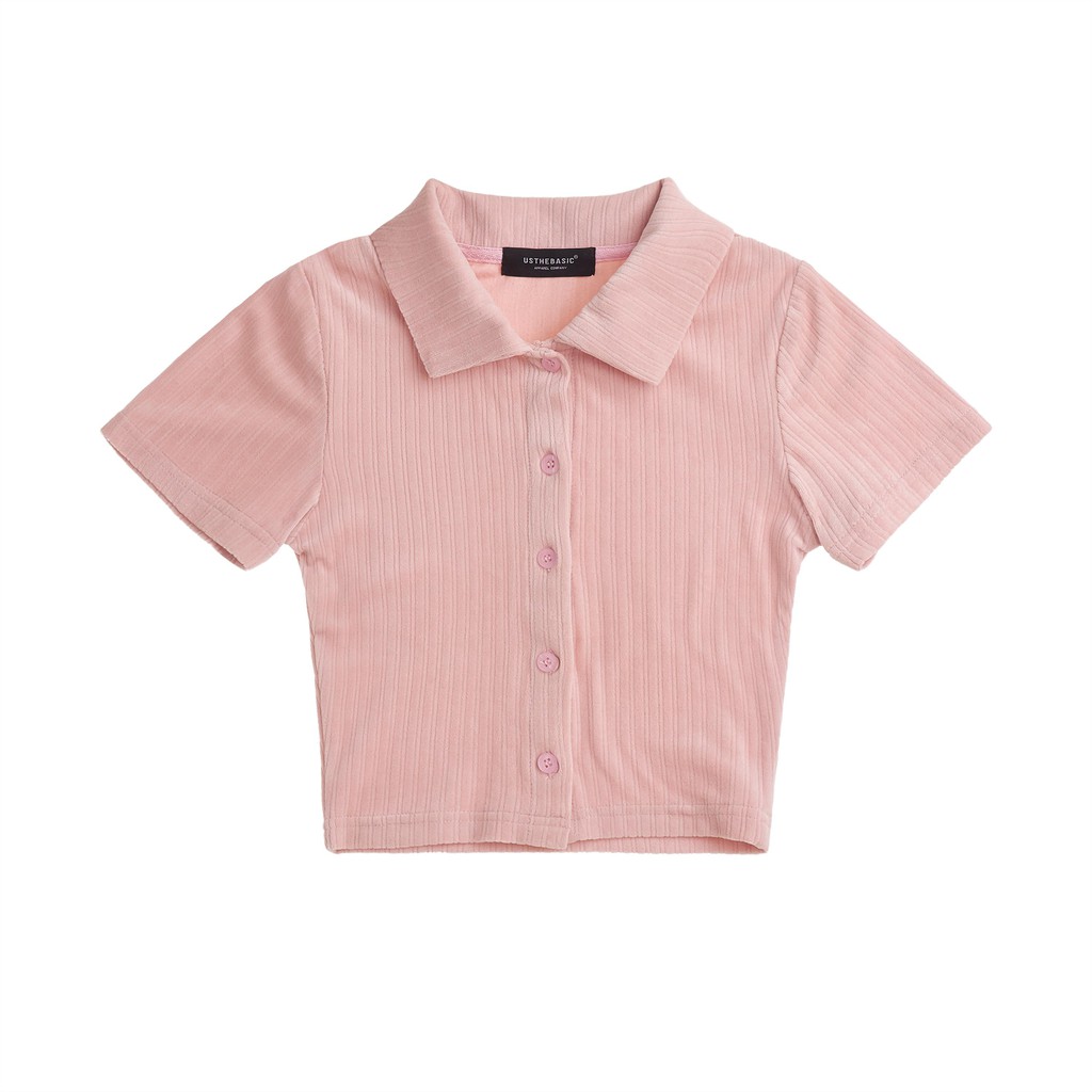 Usthebasic - Áo Polo Croptop tay ngắn V.2