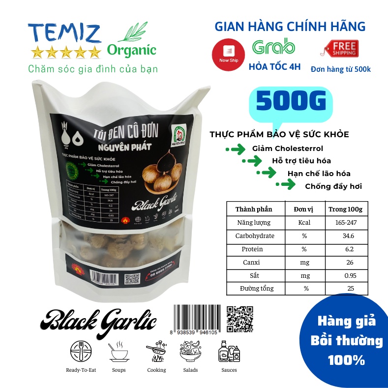 Tỏi đen cô đơn Nguyên Phát 100% lên men tự nhiên từ tỏi tươi một nhánh Châu Yên Sơn La | BigBuy360 - bigbuy360.vn