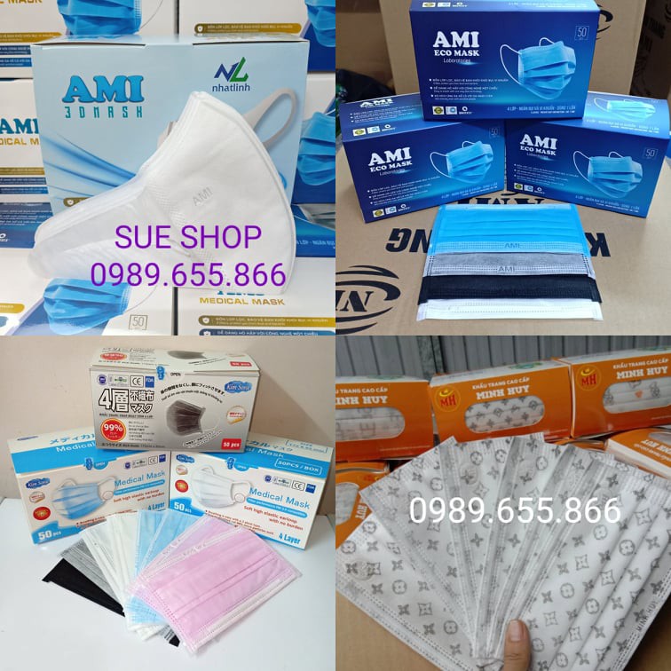 Hộp 50 cái Khẩu trang 3D và y tế cao cấp chính hãng