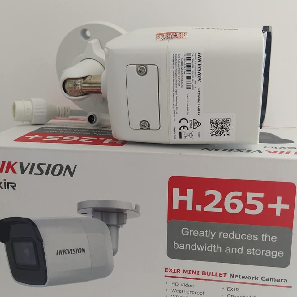 Camera IP POE Ngoài Trời 2.0Mp HIKVISION DS-2CD2021G1-I, Hồng Ngoại 30m, Chống Nước IP67, Chuẩn Nén H.265+