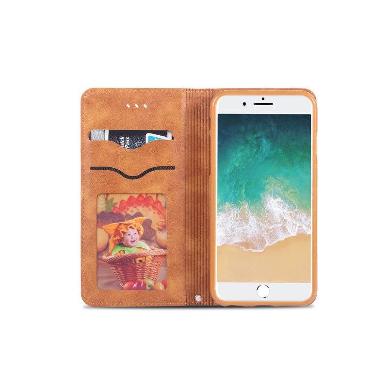 Ốp bao da iphone kiêm ví đựng tiền/thẻ atm/vé gửi xe, Ốp bao da nắp gập cho iphone - Azns | BigBuy360 - bigbuy360.vn