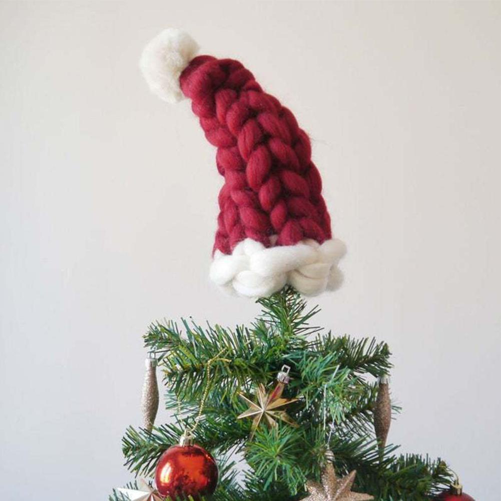 Mũ ông già noel kiểu đan móc mềm mại cho người lớn và trẻ em