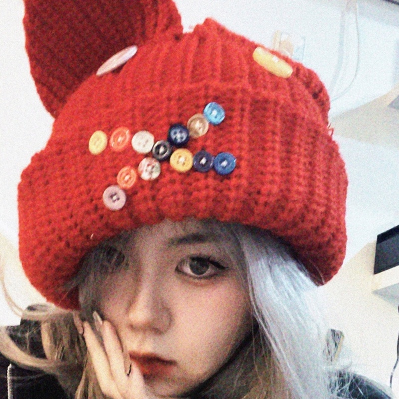 Mũ Dệt Kim Mềm Mại Hình Tai Mèo Hoạt Hình Thời Trang Mùa Đông Cho Người Lớn