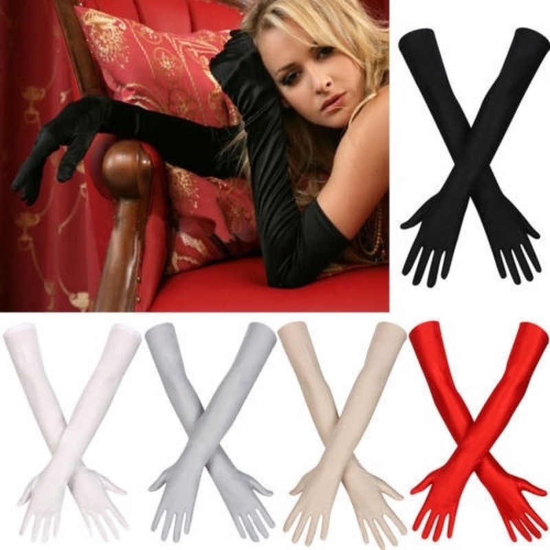 Găng Tay Dài Bằng Satin Thời Trang Sang Trọng Cho Nữ
