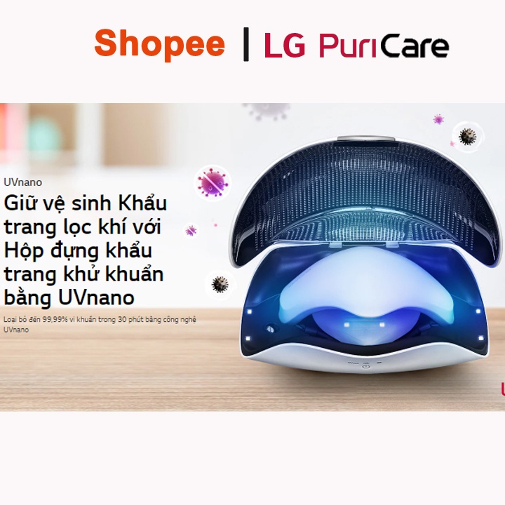 Hộp đựng khẩu trang lọc khí LG PuriCare™ (thế hệ 2) PWKSUW01 Chính Hãng