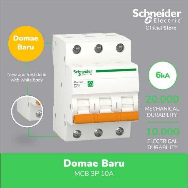 Mcb Schneider 3P 10A 6kA DOMF0110