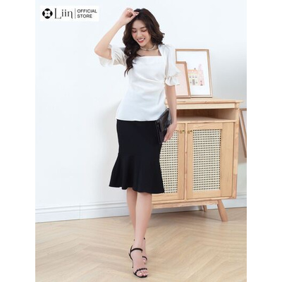 Áo kiểu nữ Cổ Queen Nhún Sườn ôm eo cách điệu tôn dáng kết hợp tay bồng xinh xắn Liin Clothing SM3088