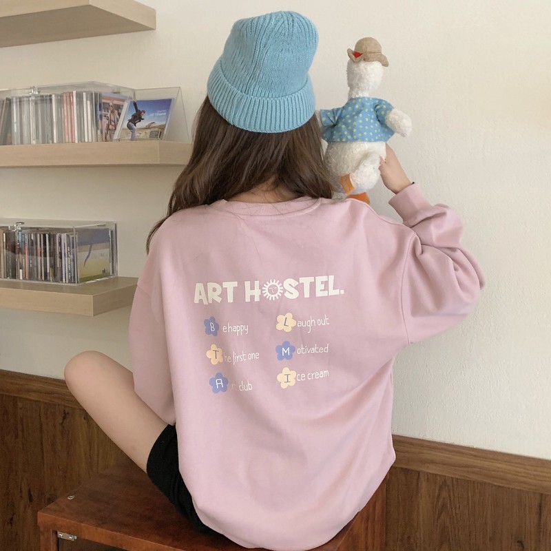 Áo khoác chui đầu tay dài cổ tròn in họa tiết thời trang mùa thu cho nữ | BigBuy360 - bigbuy360.vn