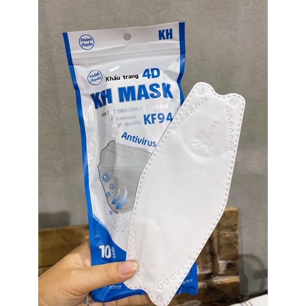 Khẩu trang KF94 mask Hàn Quốc 1k/chiếc xám trắng , form 3D 4 lớp kháng khuẩn