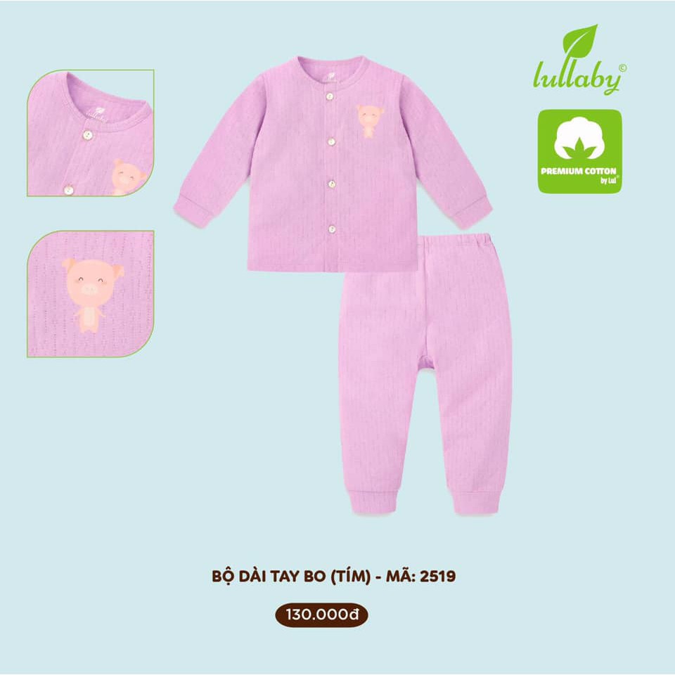 LULLABY Bộ tay dài có bo NH25-19 cho bé