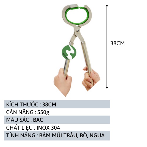 Kìm bấm mũi bò vòng nhựa Dương Ninh hỗ trợ xỏ mũi gia xúc KM202