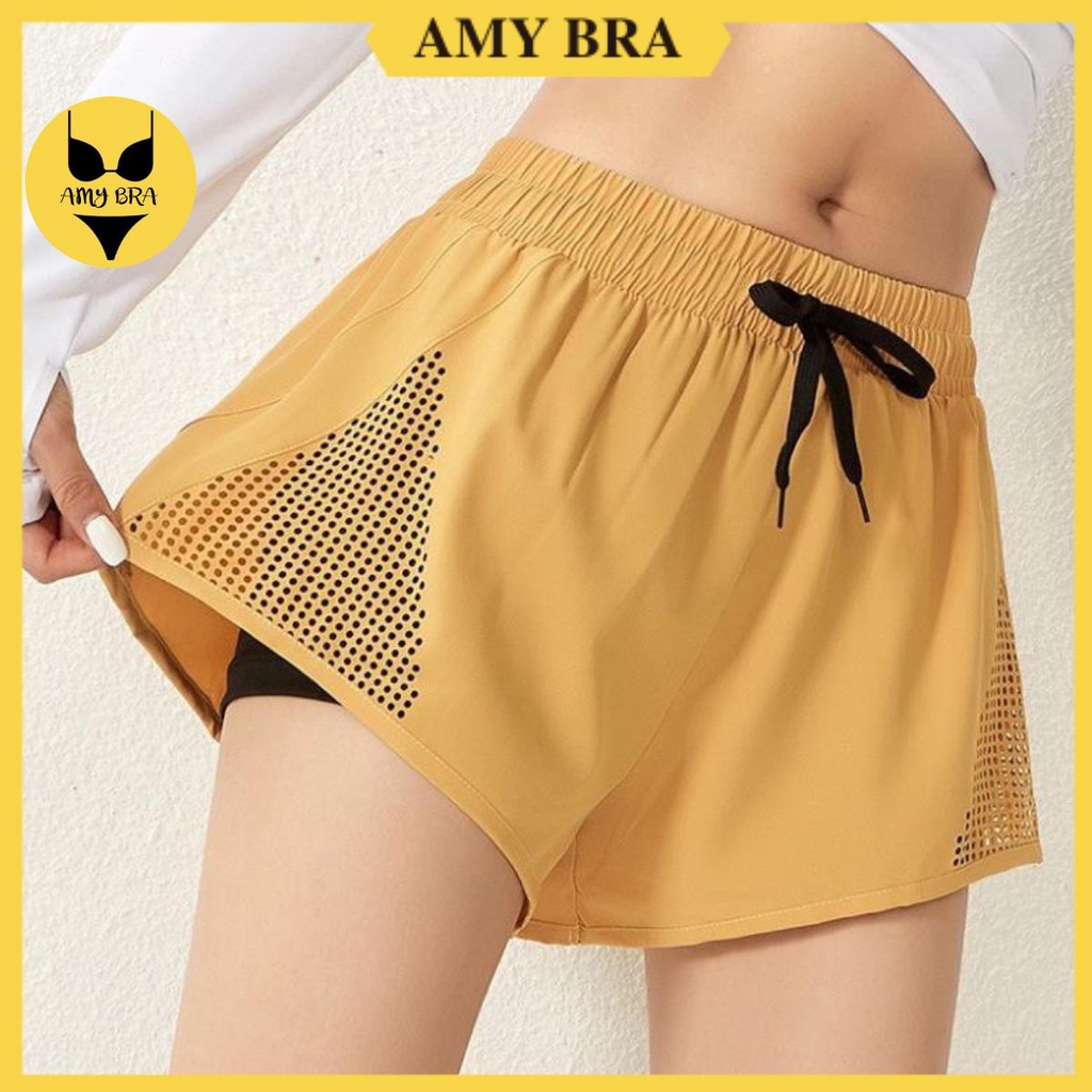 Quần short nữ tập gym 2 lớp FREESHIP Quần Đùi Thể Thao AMY BRA QĐ035