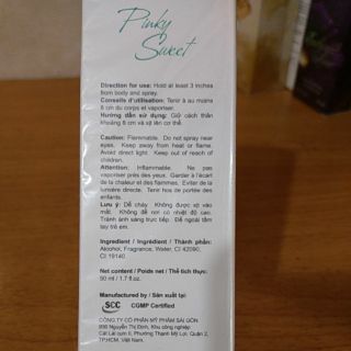 Nước hoa Cindy Pinky Sweet 50ml