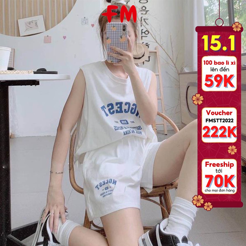 Đồ bộ nữ FM Style áo quần thun cọc tay form rộng oversize mặc nhà đi chơi phong cách ulzzang dễ thương 210706404