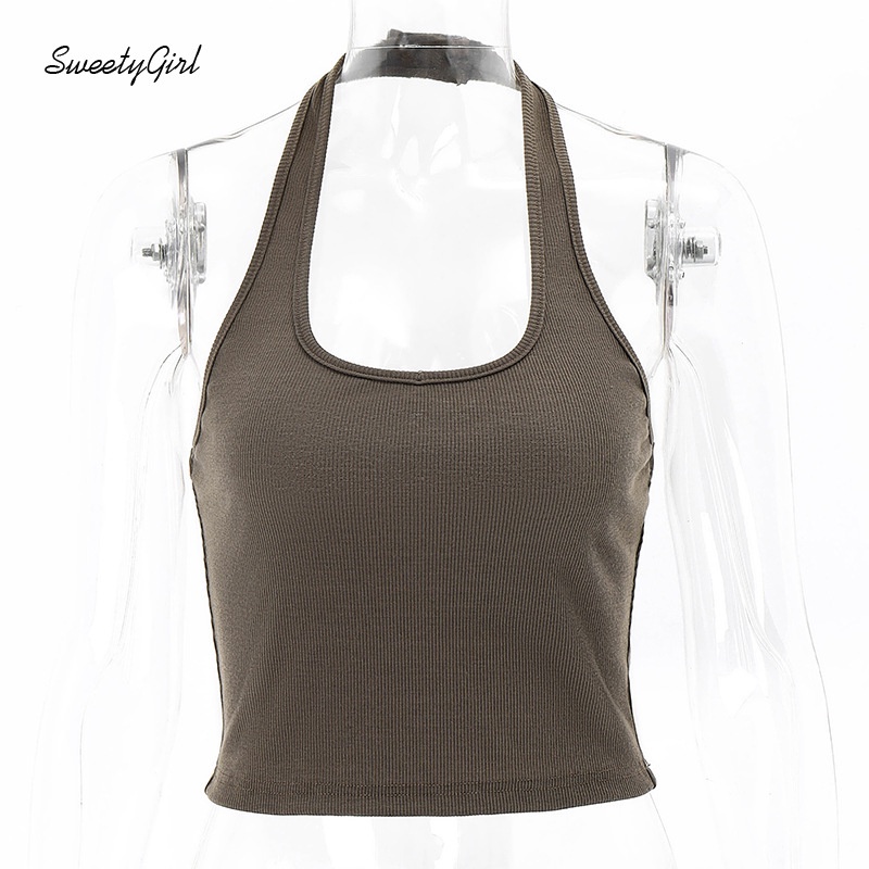 Áo Tank Top Cổ Tròn Màu Sắc Trơn Thời Trang 2022 Quyến Rũ Cho Nữ