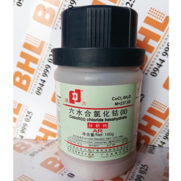 Cobalt chloride CoCl2 lọ 100g CAS 7791-13-1 Cobalt chloride hexahydrate
