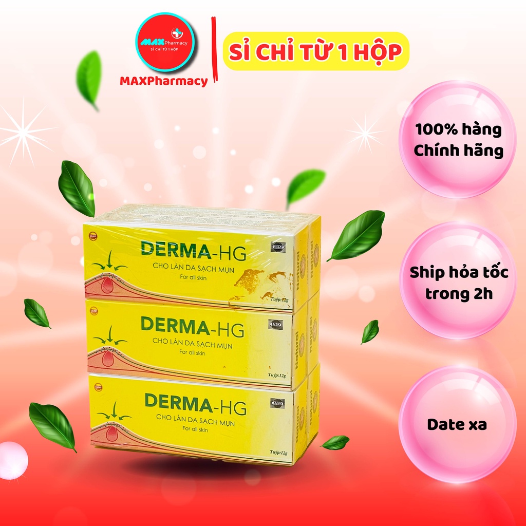 COMBO Kem dưỡng da mụn DERMA HG Cho làn da sạch mụn 12g - Maxpharmacy