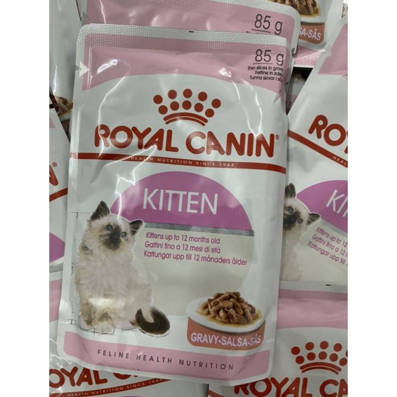 [LN123C]   HẠT ƯỚT PATE CHO MÈO CON DƯỚI 1 TUỔI HỘP 12 GÓI - ROYAL CANNIN KITTEN GRAVY