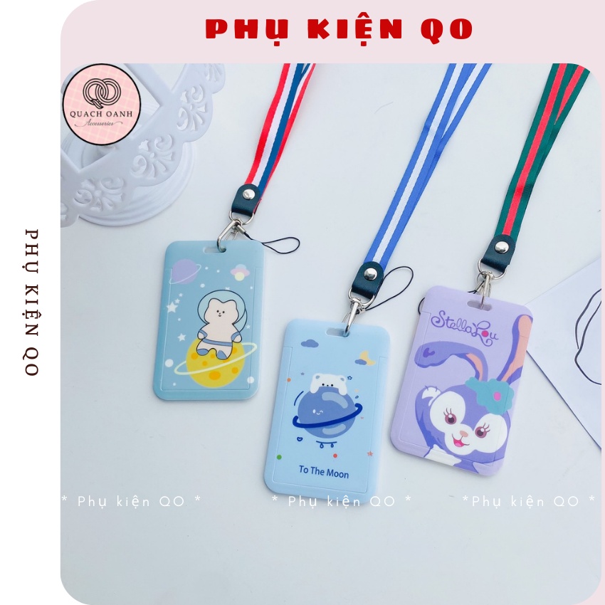 Đeo Thẻ Học Sinh, Thẻ Nhân Viên Văn Phòng hoạ tiết dễ thương, dây lụa siêu bền rộng - DT01
