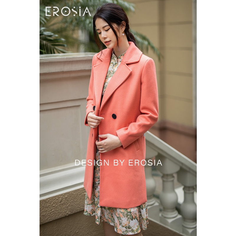 Măng Tô Dạ Ép Màu Cam 2 Khuy EROSIA | BigBuy360 - bigbuy360.vn