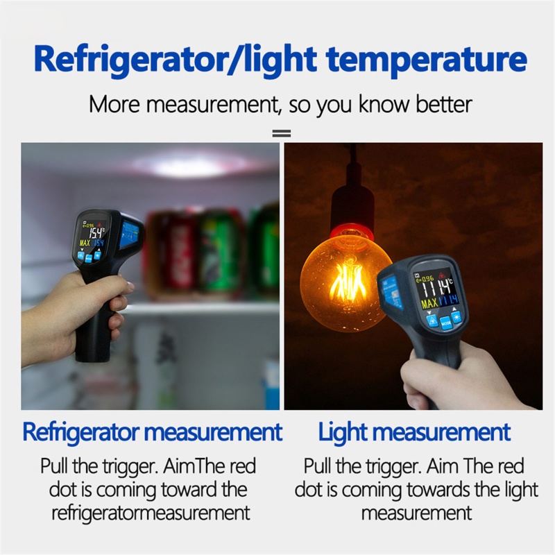 Nhiệt Kế IR Màn Hình LCD Hiển Thị Nhiệt Độ Và Độ Ẩm